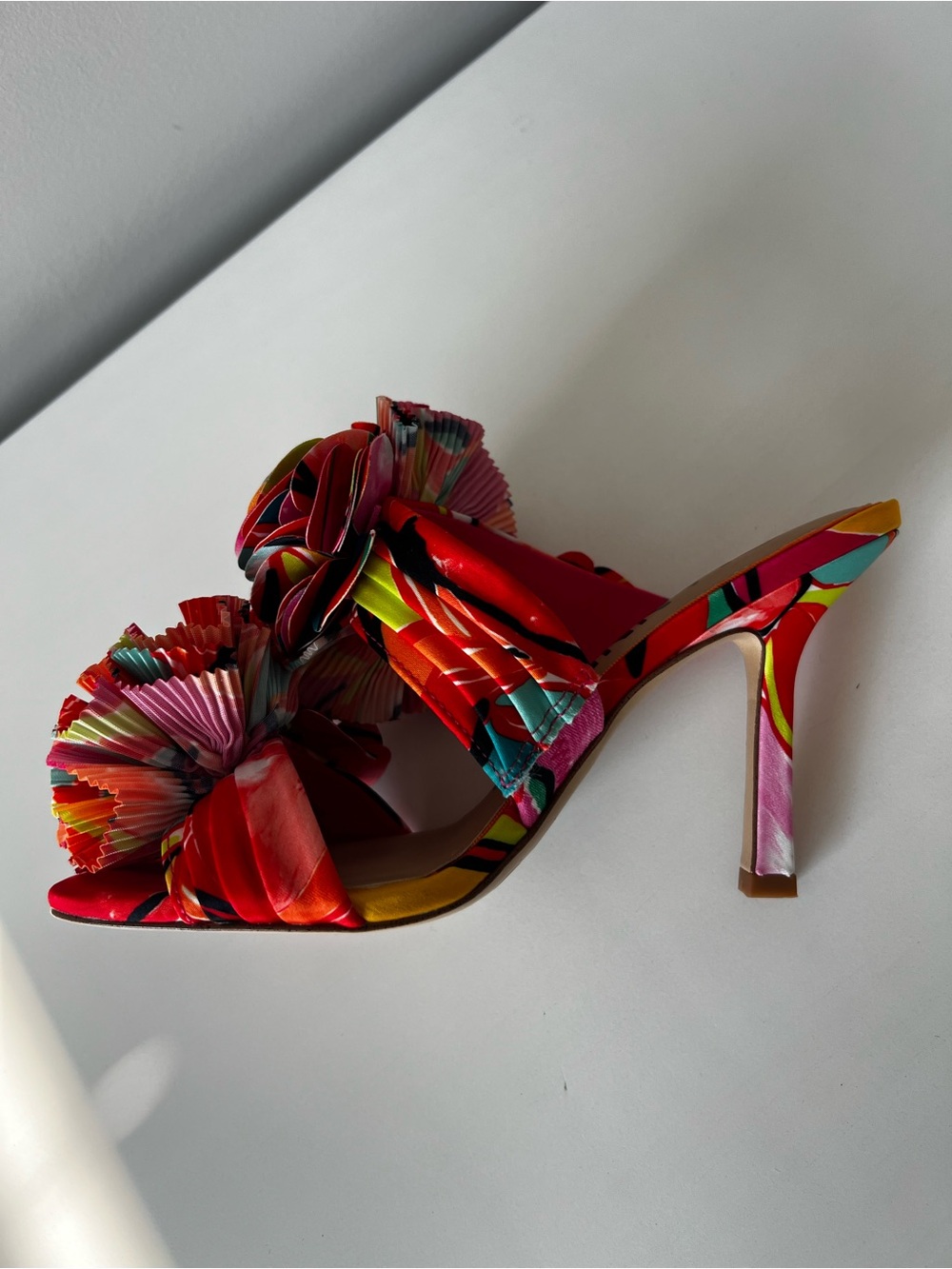 Ganni Red Multicolor Floral Heeled Sandals - Picture 3 of 9